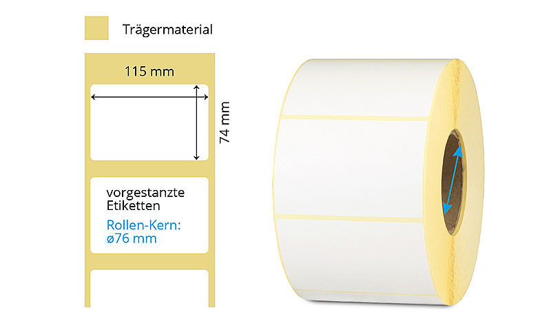 Etiketten 115x74mm für Thermotransfer-Drucker