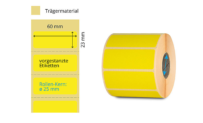 gelbe Etiketten Papier