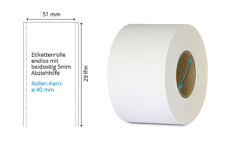 Polypropylen Kunststoff-Etiketten 51 mm x 29 lfm